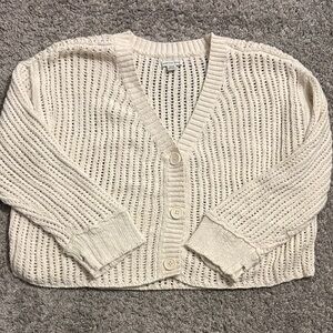 American Eagle Outfitters Cream Cardigan Sweater